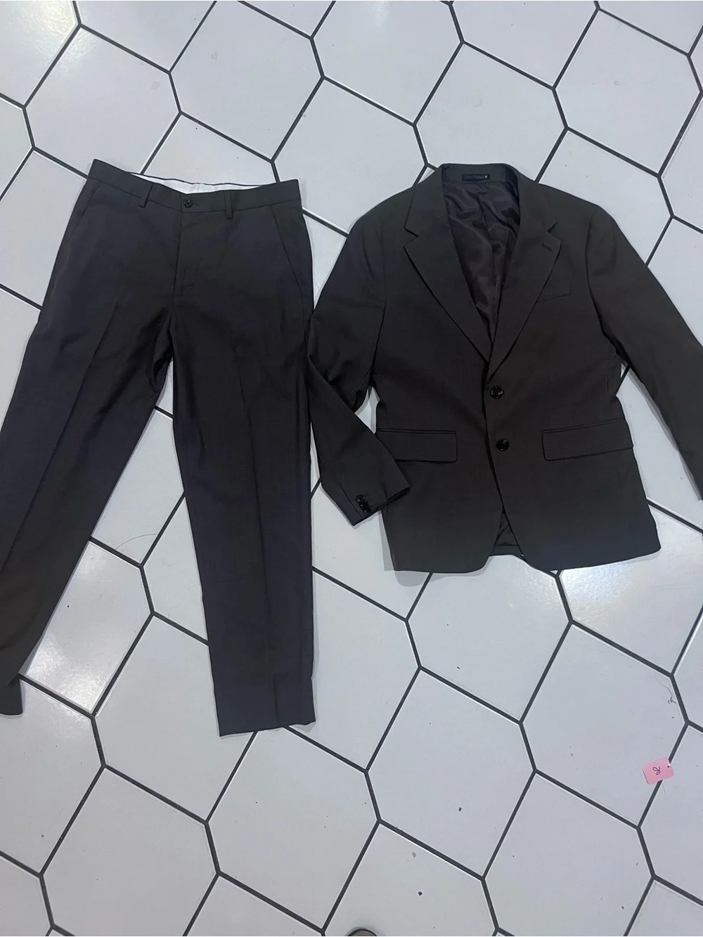 Zara Men's Brown Two-Piece Suit Jacket & Pants Size 36
